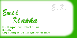 emil klapka business card